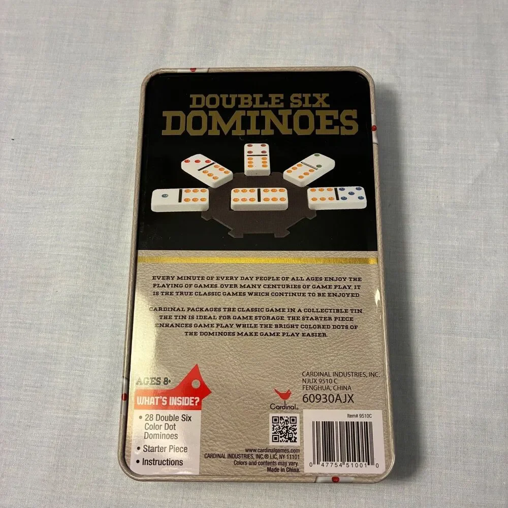 Cardinal Classics - Double Six Dominoes - Set of 28 Color Dot Dominoes